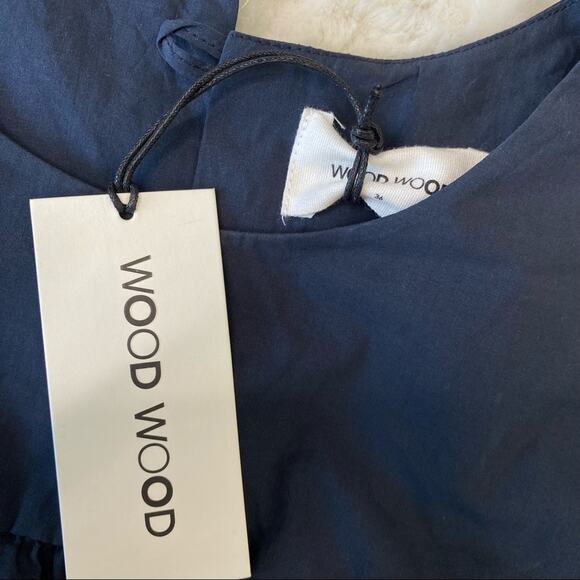 WOOD WOOD Vega Long Sleeeve Navy Shirt - Picture 5 of 11